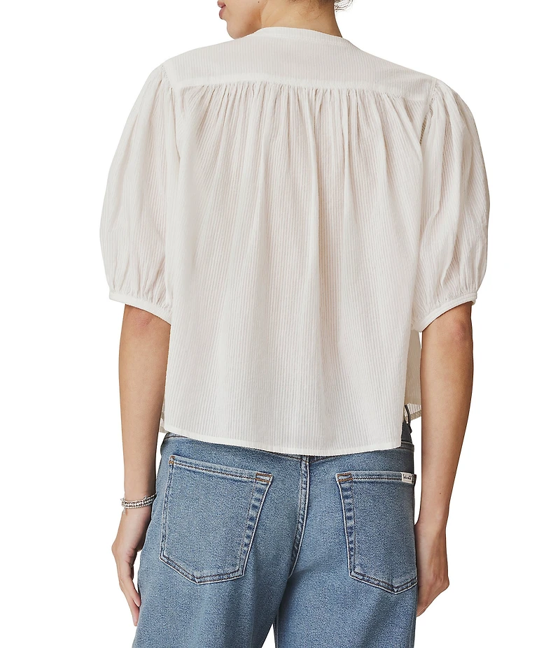 Splendid Madelyn Round Neck Short Sleeve Blouse