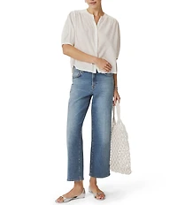 Splendid Madelyn Round Neck Short Sleeve Blouse