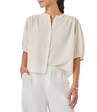 Splendid Madelyn Round Neck Short Sleeve Blouse