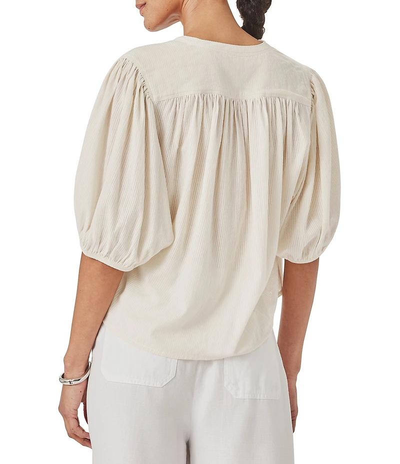 Splendid Madelyn Round Neck Short Sleeve Blouse