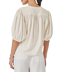 Splendid Madelyn Round Neck Short Sleeve Blouse