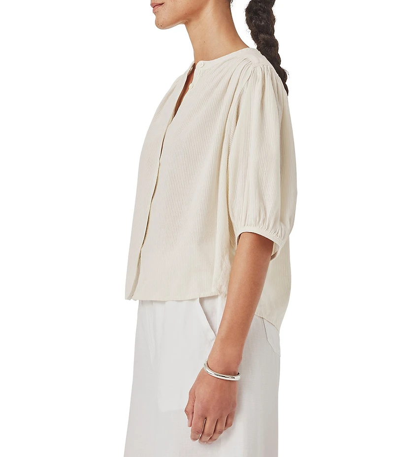 Splendid Madelyn Round Neck Short Sleeve Blouse