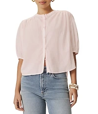 Splendid Madelyn Round Neck Short Sleeve Blouse