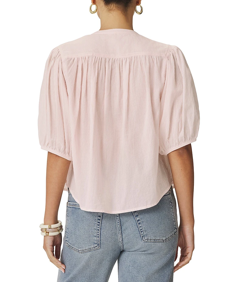 Splendid Madelyn Round Neck Short Sleeve Blouse