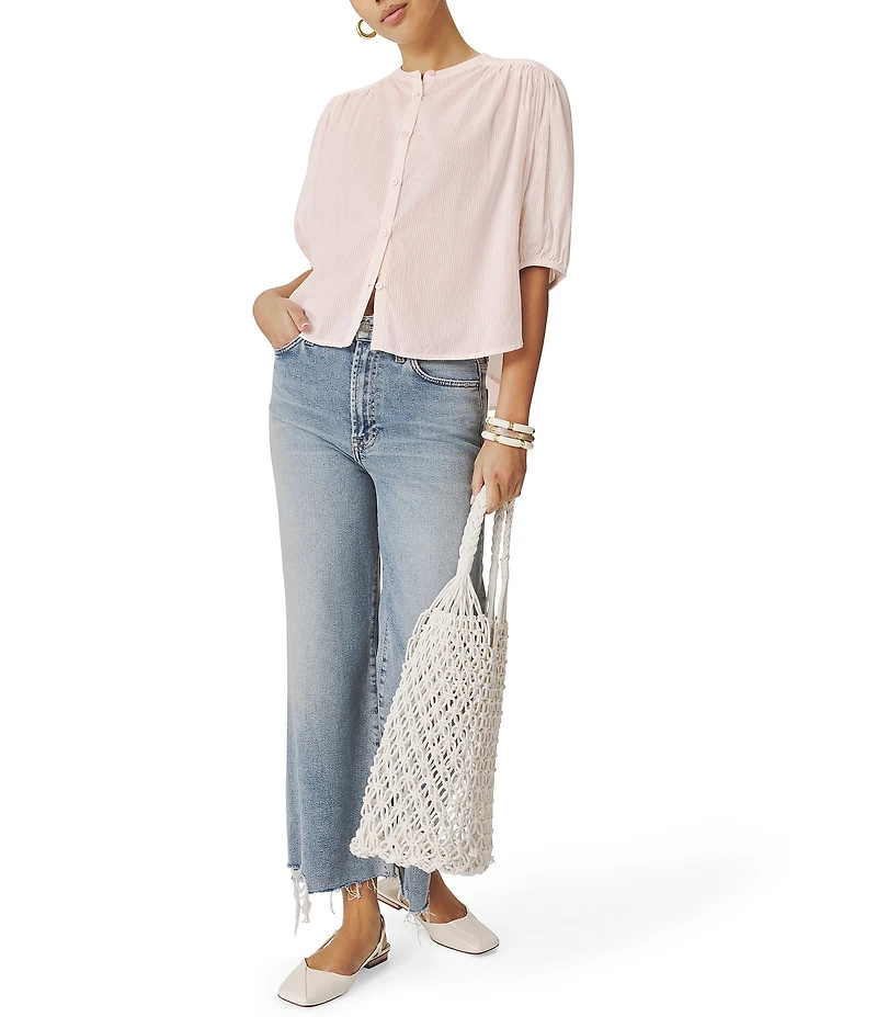 Splendid Madelyn Round Neck Short Sleeve Blouse