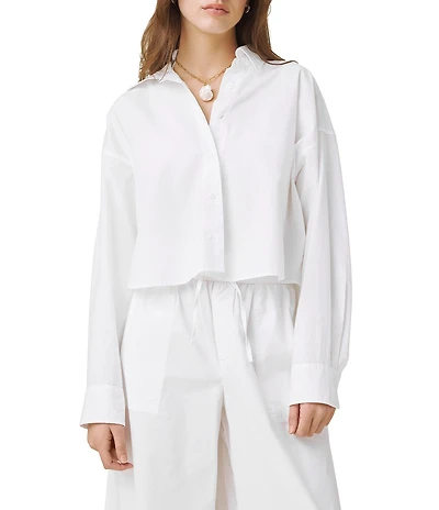 Splendid Mallory Poplin Collar Long Sleeve Button Front Shirt