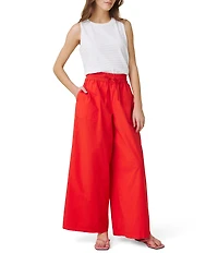 Splendid Mallory Poplin Elastic Waist Palazzo Pants