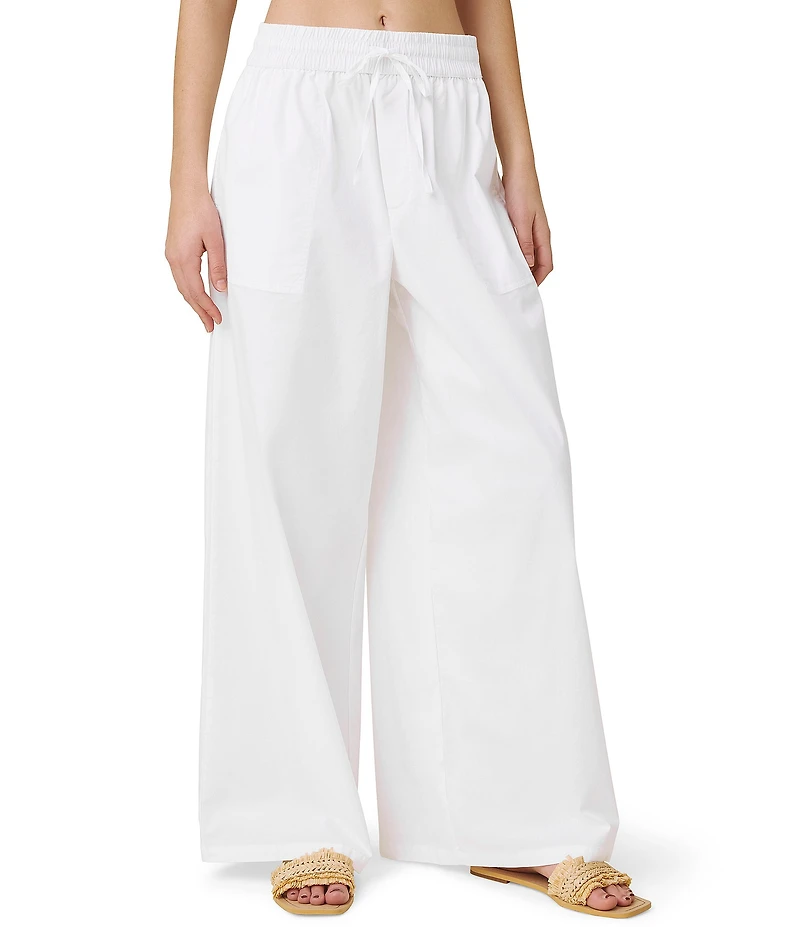 Splendid Mallory Poplin Elastic Waist Palazzo Pants