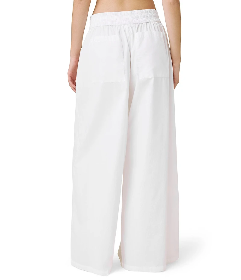 Splendid Mallory Poplin Elastic Waist Palazzo Pants