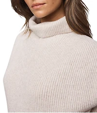 Splendid Marigold Knit Turtleneck Cap Sleeve A-Line Midi Dress