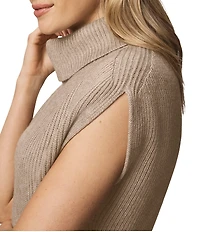 Splendid Marigold Knit Turtleneck Cap Sleeve A-Line Midi Dress