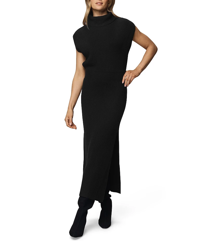 Splendid Marigold Knit Turtleneck Cap Sleeve A-Line Midi Dress
