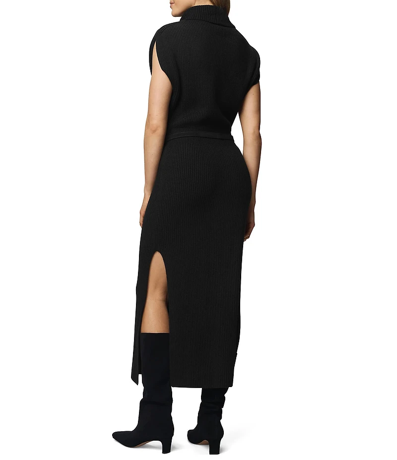Splendid Marigold Knit Turtleneck Cap Sleeve A-Line Midi Dress