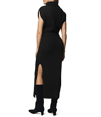 Splendid Marigold Knit Turtleneck Cap Sleeve A-Line Midi Dress