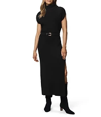 Splendid Marigold Knit Turtleneck Cap Sleeve A-Line Midi Dress