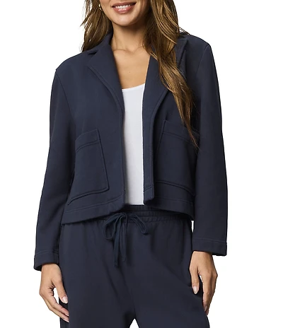 Splendid Matilda Terry Fold Lapel Long Sleeve Open Front Blazer