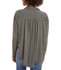 Splendid Paige Point Collar Button Front Long Sleeve Shirt