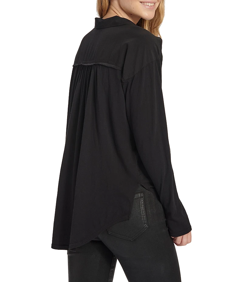 Splendid Paige Point Collar Button Front Long Sleeve Shirt
