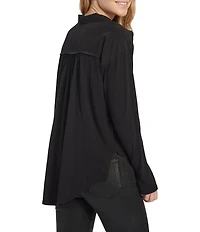 Splendid Paige Point Collar Button Front Long Sleeve Shirt