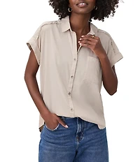 Splendid Paige Point Collar Short Sleeve Shirt