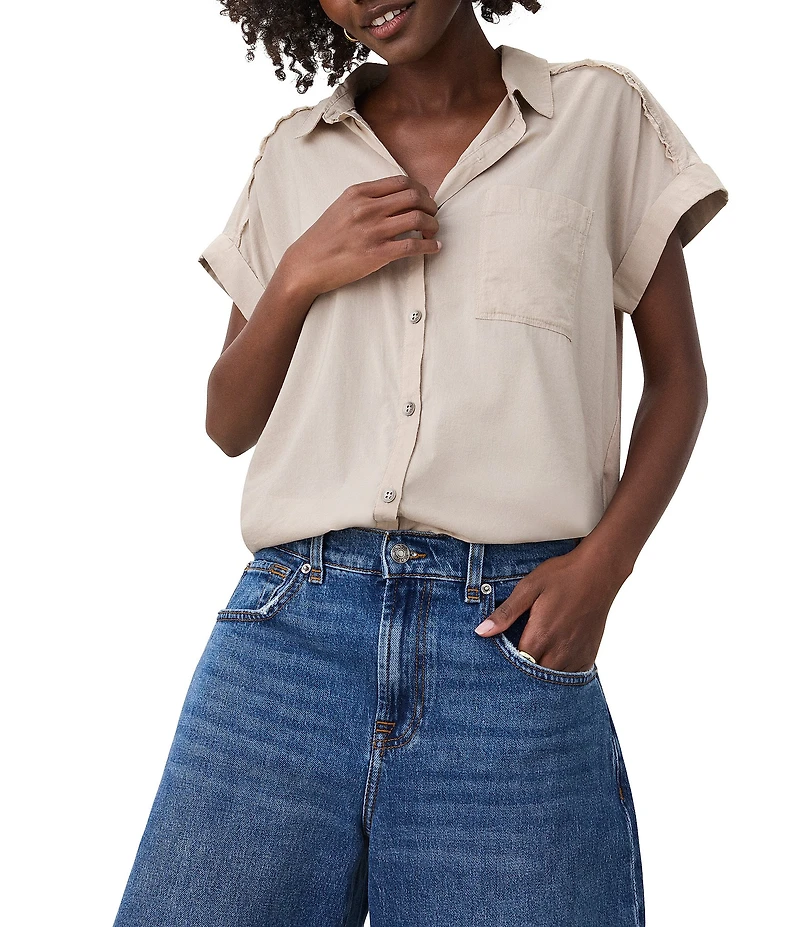 Splendid Paige Point Collar Short Sleeve Shirt
