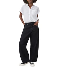 Splendid Paige Point Collar Short Sleeve Shirt