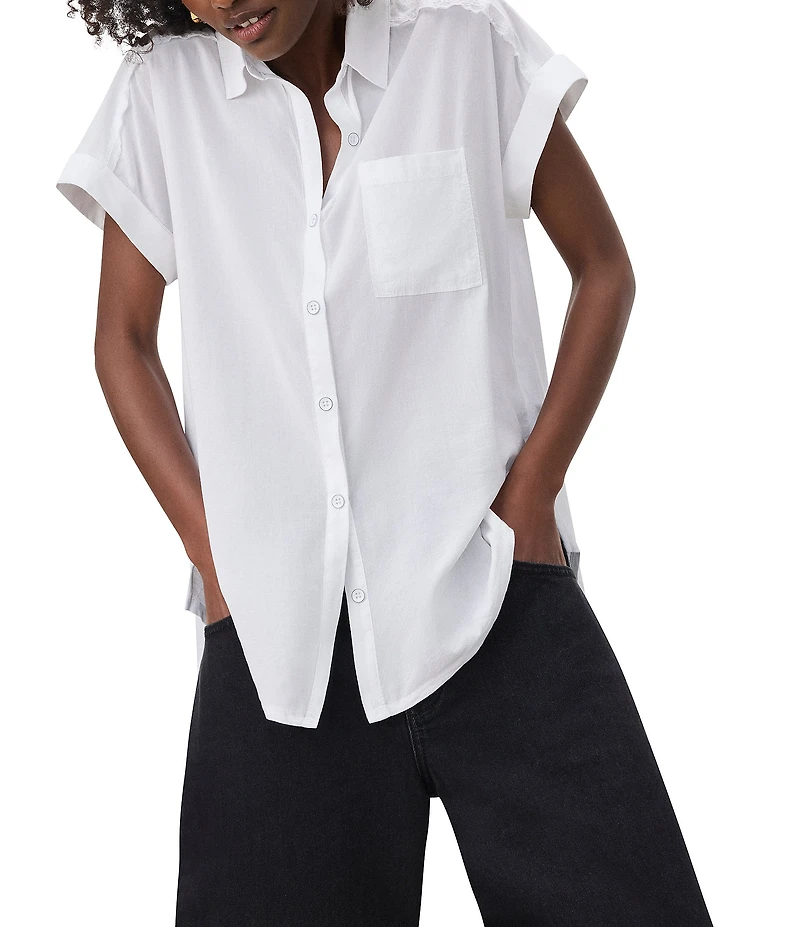 Splendid Paige Point Collar Short Sleeve Shirt