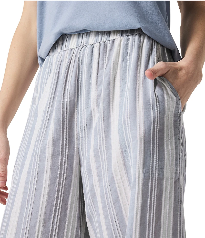 Splendid Raegan Linen Blend Knit Stripe Mid Rise Lounge Pants