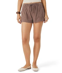 Splendid Rosalie Linen Blend Mid Rise Pull-On Shorts