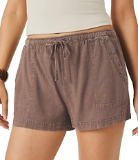 Splendid Rosalie Linen Blend Mid Rise Pull-On Shorts