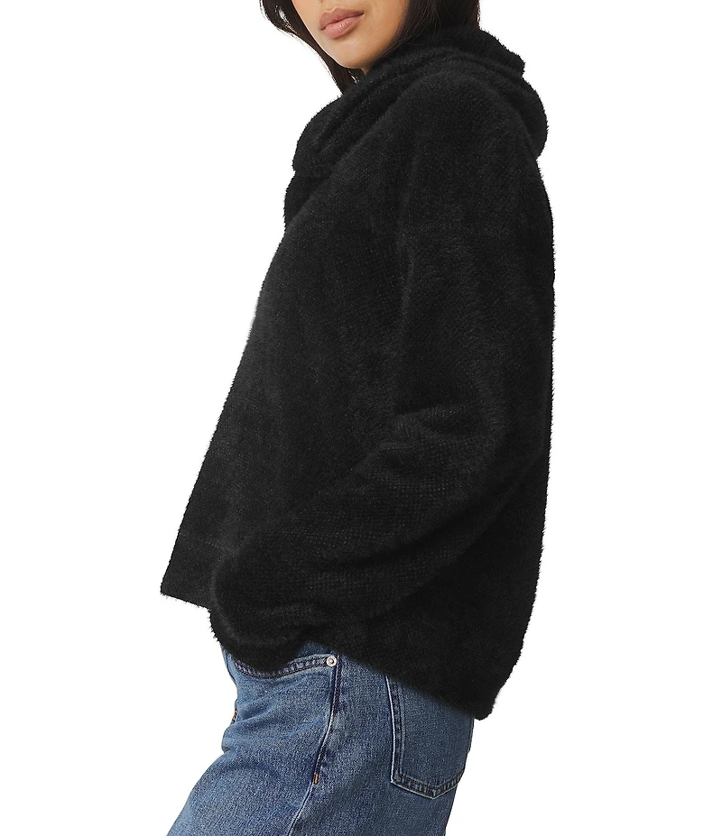Splendid Rowan Fuzzy Knit Cowl Neck Long Sleeve Top