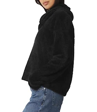 Splendid Rowan Fuzzy Knit Cowl Neck Long Sleeve Top