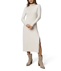 Splendid Rylee Stretch Knit Turtleneck Long Sleeve Midi Dress
