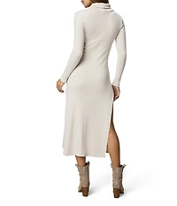 Splendid Rylee Stretch Knit Turtleneck Long Sleeve Midi Dress