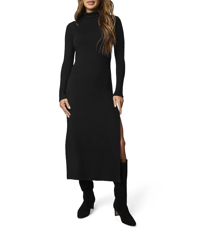 Splendid Rylee Stretch Knit Turtleneck Long Sleeve Midi Dress