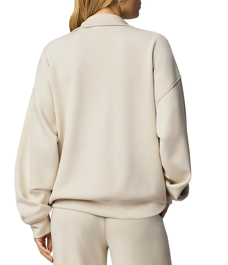 Splendid Scuba Soft Stretch Knit Mock Neck Long Sleeve Top