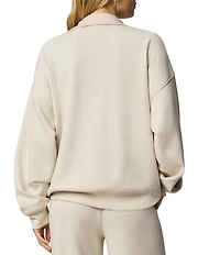 Splendid Scuba Soft Stretch Knit Mock Neck Long Sleeve Top