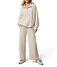 Splendid Scuba Soft Stretch Knit Mock Neck Long Sleeve Top