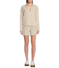 Splendid Scuba Stretch Knit Drawstring Shorts