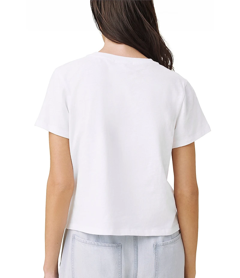 Splendid Seashell Embroidery Crew Neck Short Sleeve Tee
