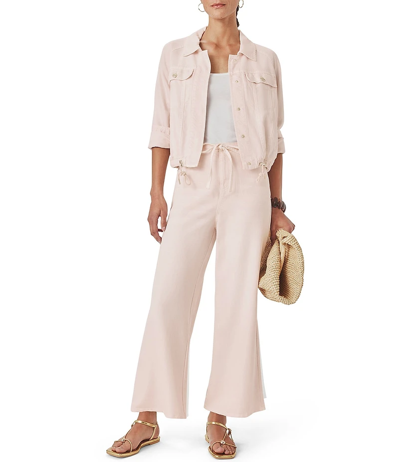 Splendid Soft Denim Cropped Drawstring Straight Leg Pants