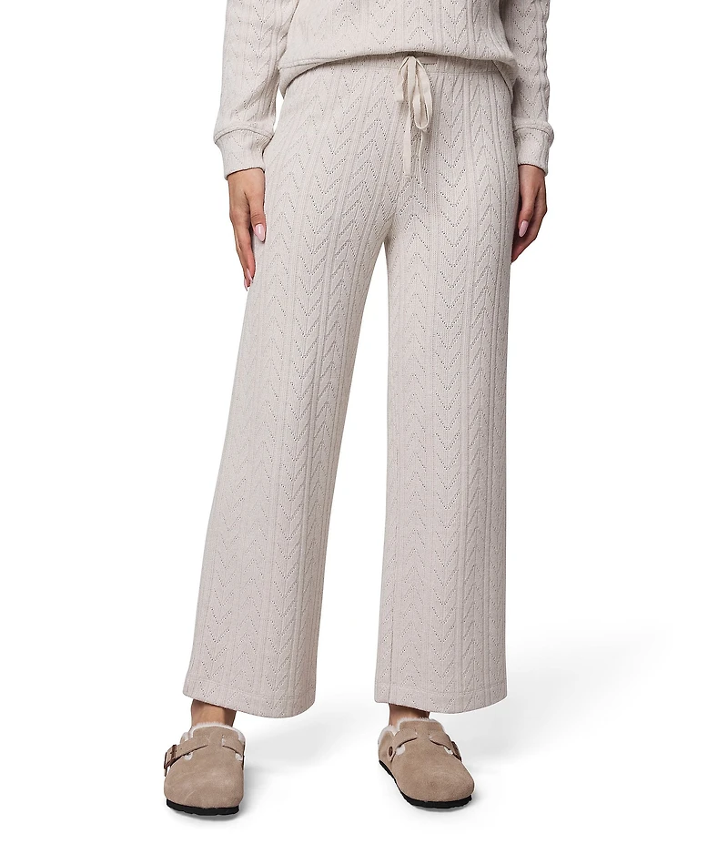 Splendid Soft Knit Mid Rise Coordinating Straight Leg Lounge Ankle Pants