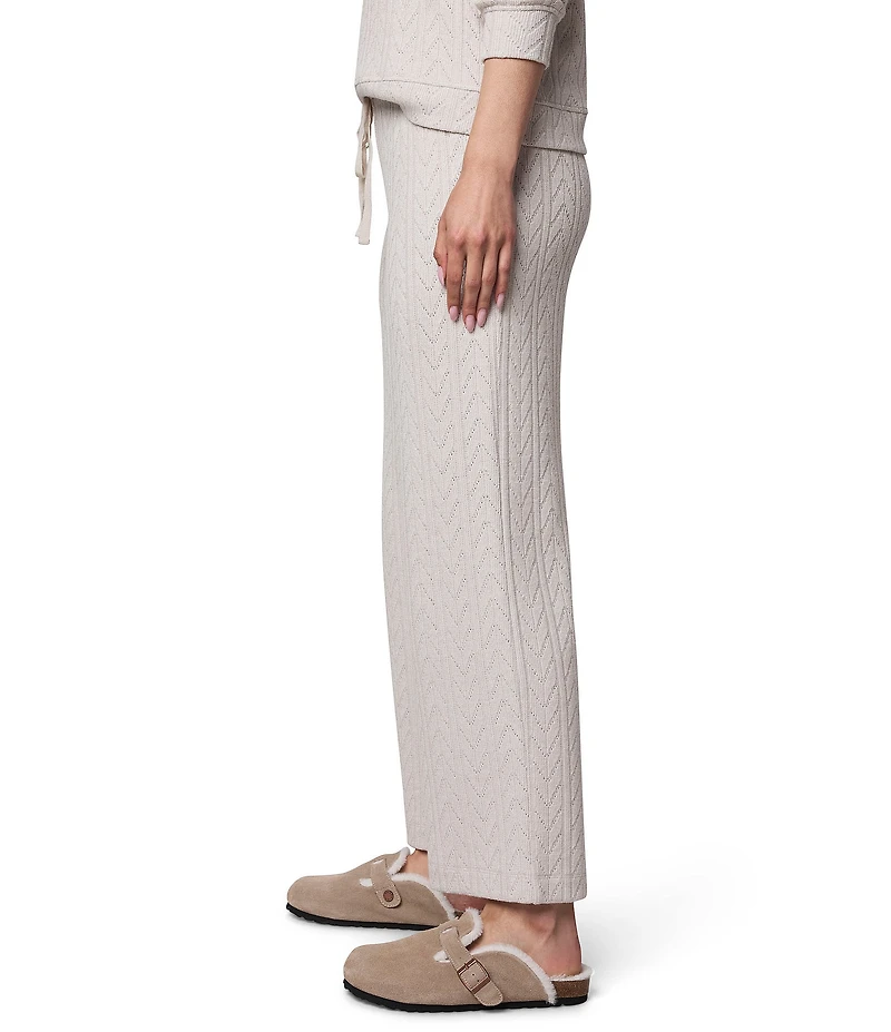 Splendid Soft Knit Mid Rise Coordinating Straight Leg Lounge Ankle Pants