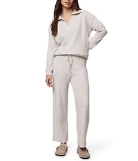 Splendid Soft Knit Mid Rise Coordinating Straight Leg Lounge Ankle Pants