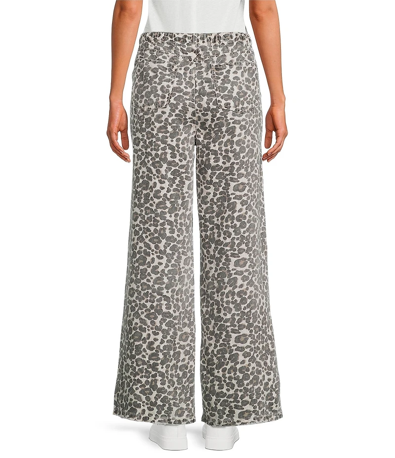 Splendid Soft Woven Leopard Print Mid Rise Drawstring Pants