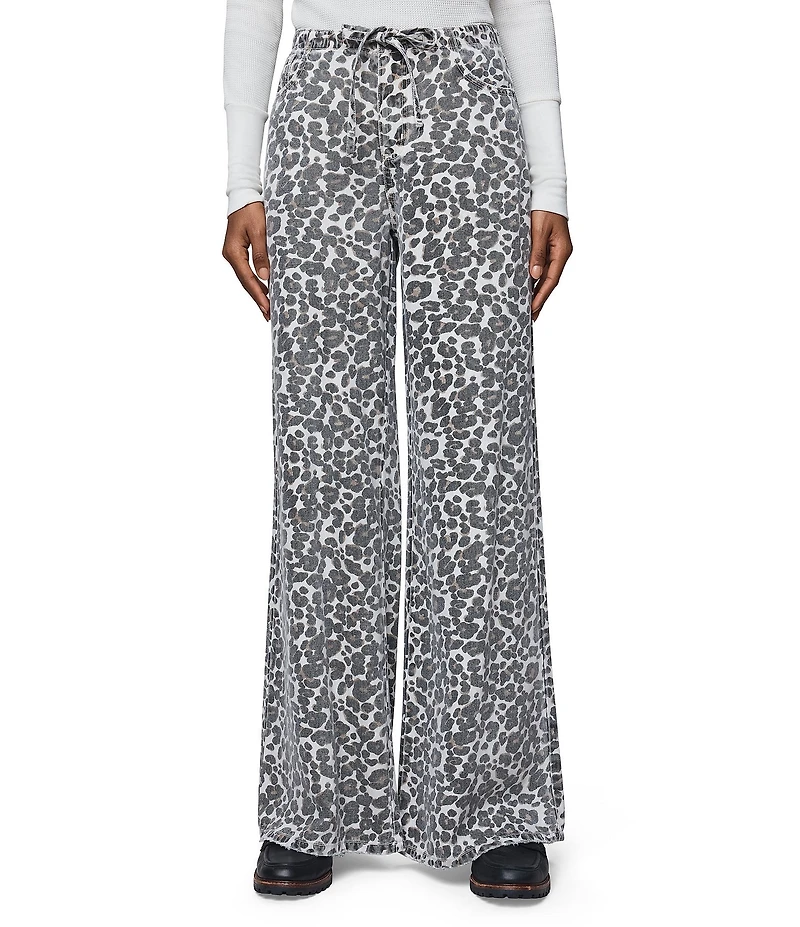 Splendid Soft Woven Leopard Print Mid Rise Drawstring Pants