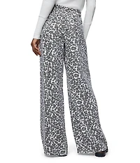 Splendid Soft Woven Leopard Print Mid Rise Drawstring Pants