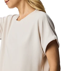 Splendid Stretch Coordinating Waffle Knit Round Neck Short Sleeve Shirt