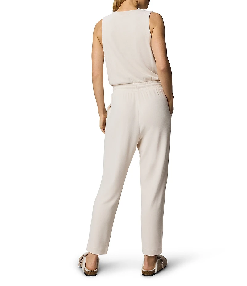 Splendid Stretch Waffle Knit V-Neck Sleeveless Jumpsuit