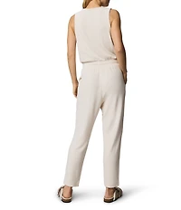 Splendid Stretch Waffle Knit V-Neck Sleeveless Jumpsuit